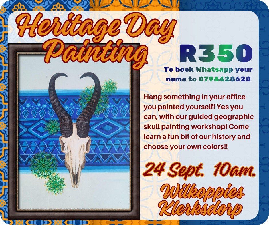 Heritage Day Painting flyer with a painted antelope skull